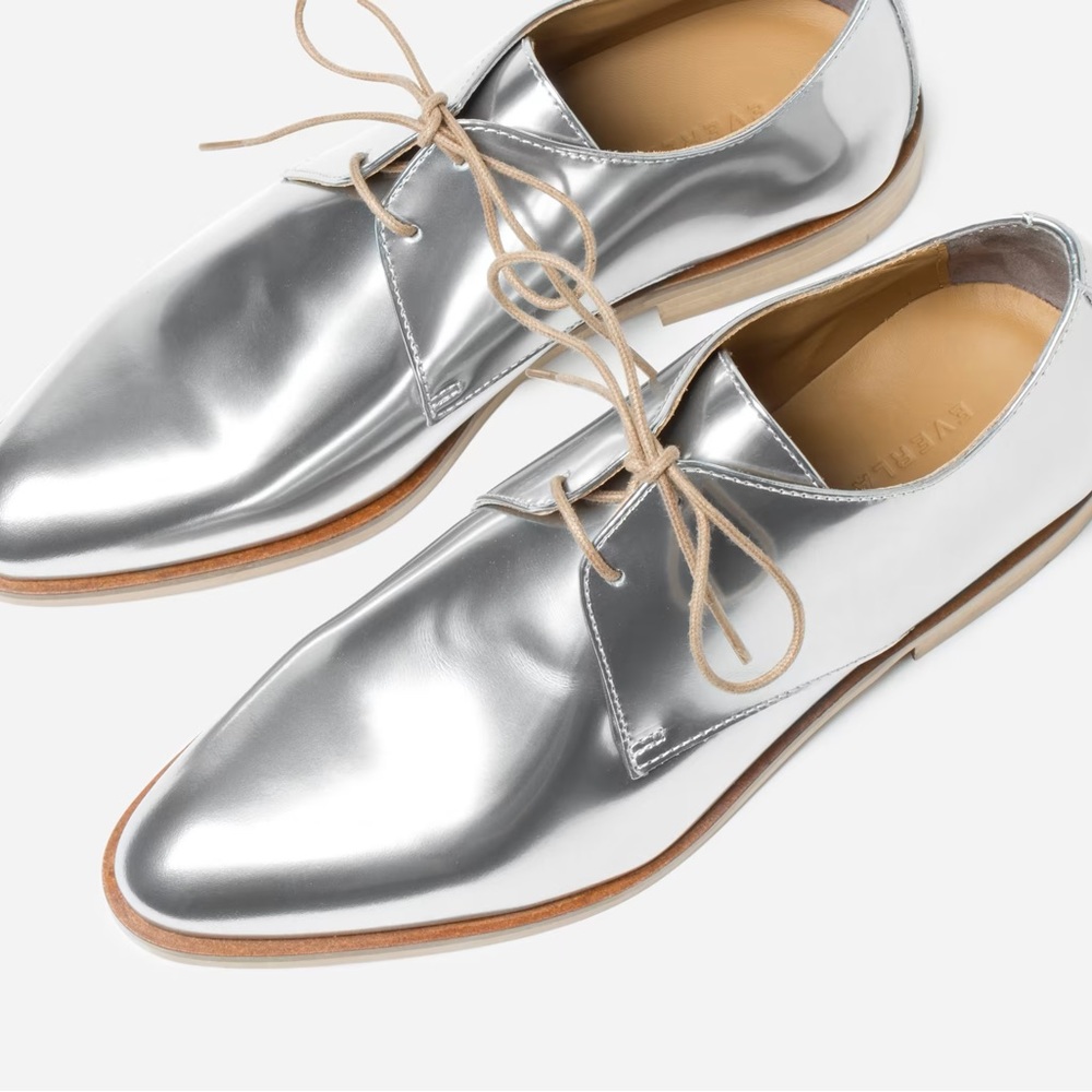Everlane The E2 Modern Oxford - Silver Shine, Size 9